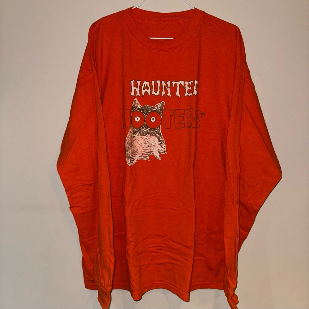 Orange Haunted Hooters vintage Long Sleeve Shirt